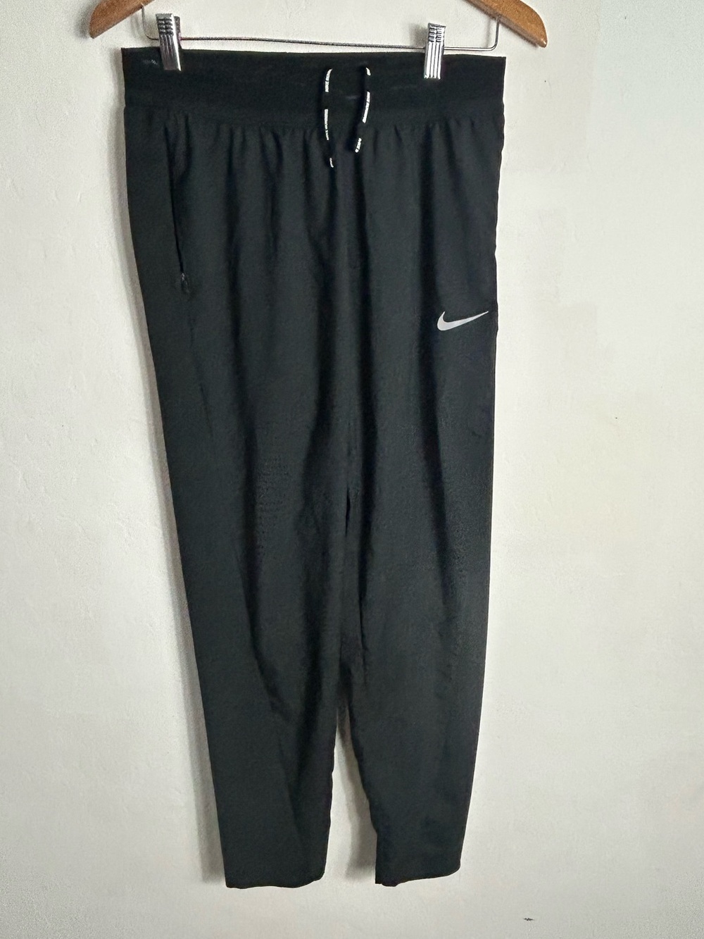 Nike Black Joggers with White Swoosh and Drawstring